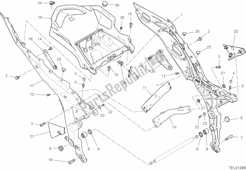 Todas las partes para Marco Trasero Comp. De Ducati Multistrada 1260 S Grand Tour USA 2020